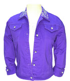 Waist Length Denim Jacket (Purple)
