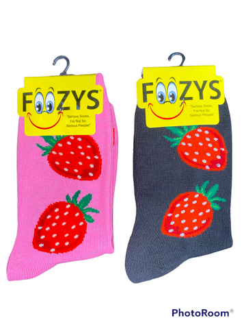 Women's Socks - Strawberries