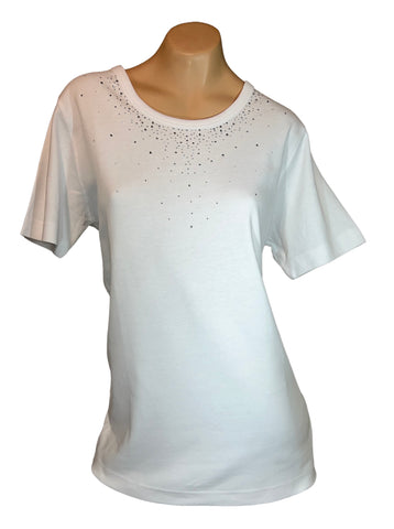 Short Sleeve Knit Top (White)