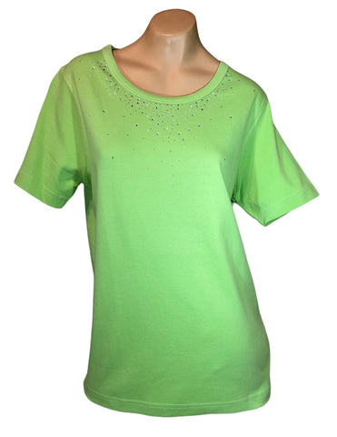 Short Sleeve Knit Top (Lime)