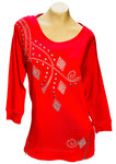 Tunic with Zipper Accents (Red)